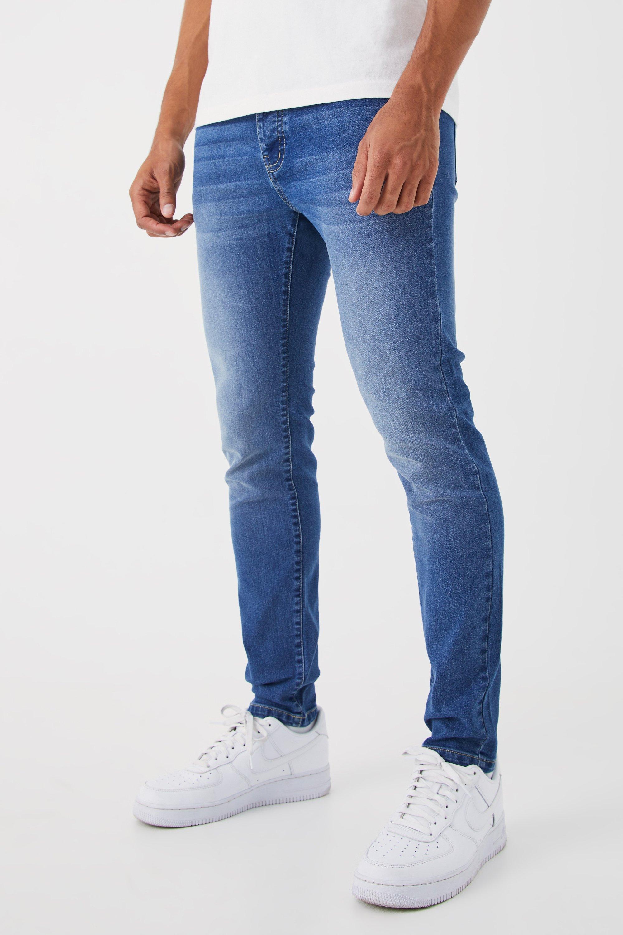 Mens Blue Skinny Stretch Jean, Blue